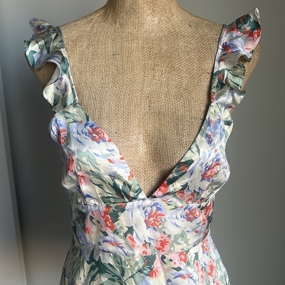 NWT LA MAISON TALULAH SILK MINI DRESS Floral Mist Small - Picture 8 of 11